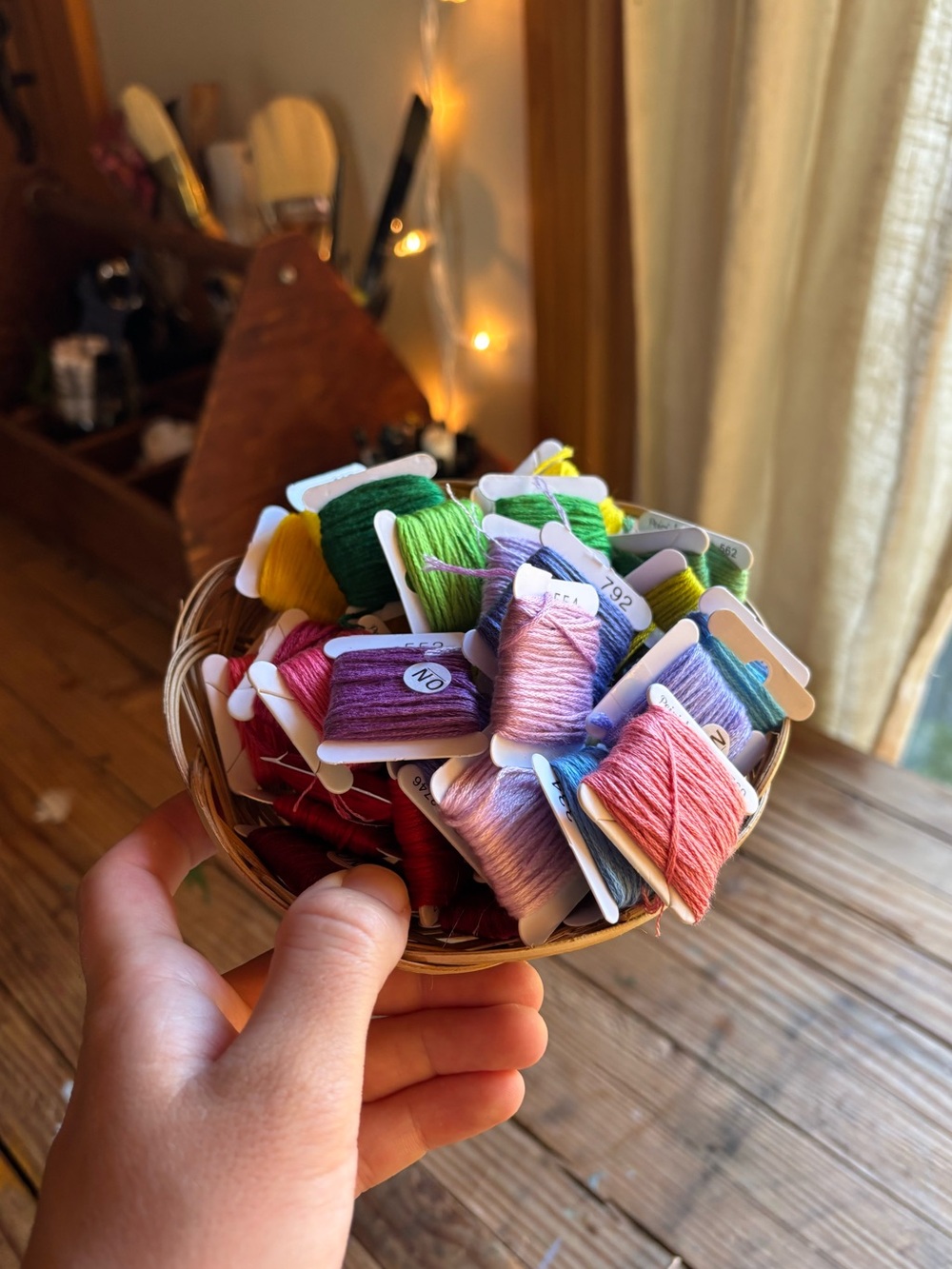 Assorted Embroidery Floss Bundle in Pink, Purple, Green, Yellow, Blue